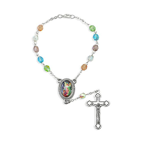 Guardian Angel Auto Rosary Glass Beads