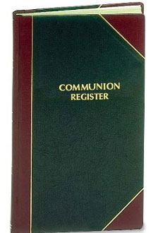 Communion Record Book  Register