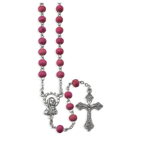 3X4MM ROSE SCENTED RED WOODEN ROSARY