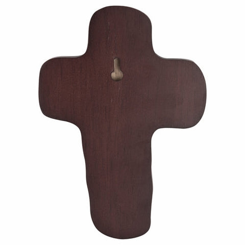 5-3/4 Inch Cherry Wood and Resin Holy Trinity Wall Crucifix