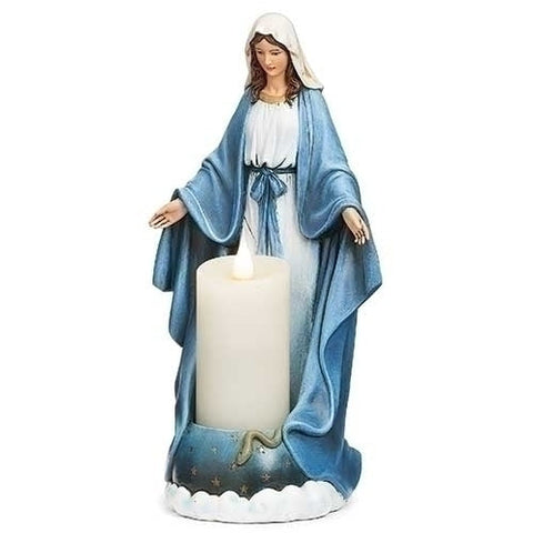 10"H Our Lady of Grace Figure Candle not included.