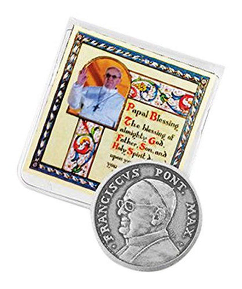 Pope Francis Pocket Coin with Stamped Holy Card