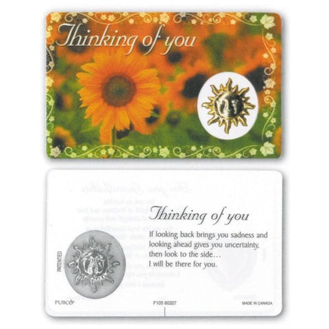 F105 THINKING OF YOU PRAYER CARD WITH MEDALLION
