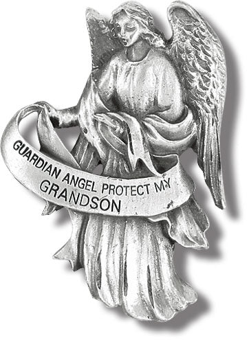 GUARDIAN ANGEL PROTECT MY GRANDSON AUTO VISOR CLIP