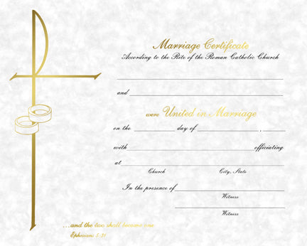 XB 101  Parchment Marriage Certificate