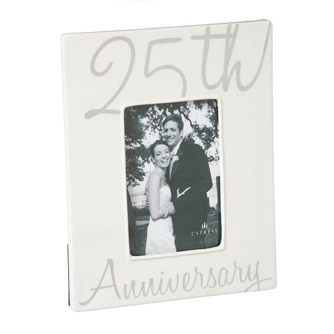 25th Anniversary 4x6 Ceramic Picture Frame
