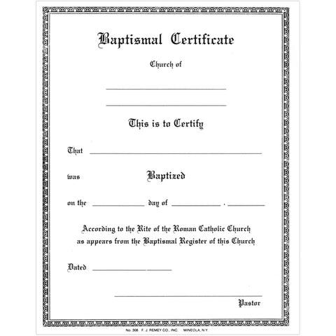 308 BAPTISMAL FORMS