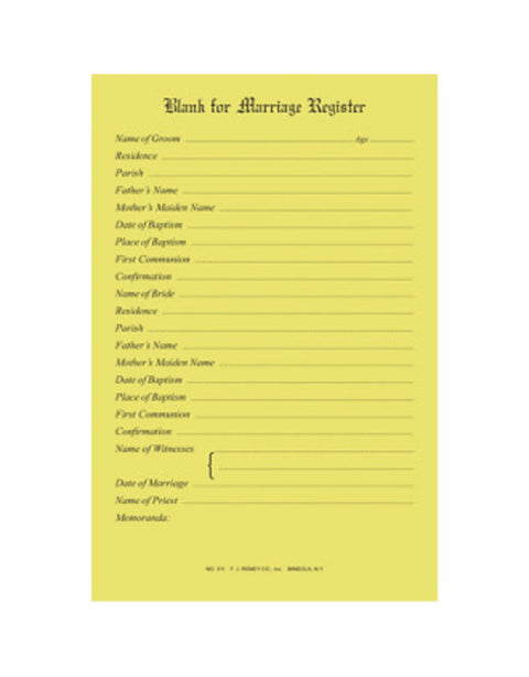 211 BLANK FOR MARRIAGE PAD