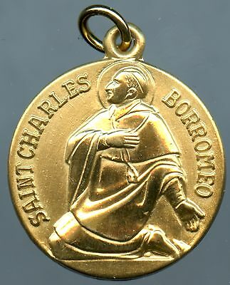 12Kt Gold St. Charles Borromeo Medal