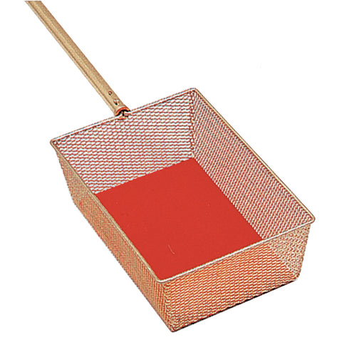 k448 BRASS COLLECTION BASKET WITH 3' RIGID HANDLE