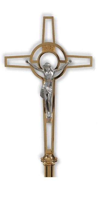 30pc85  Processional Crucifix  Satin Finish