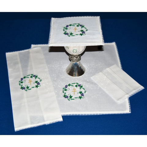Mass Linen Set -3020 Chi Rho, Grapes, Leaves Design, Linen/Cotton
