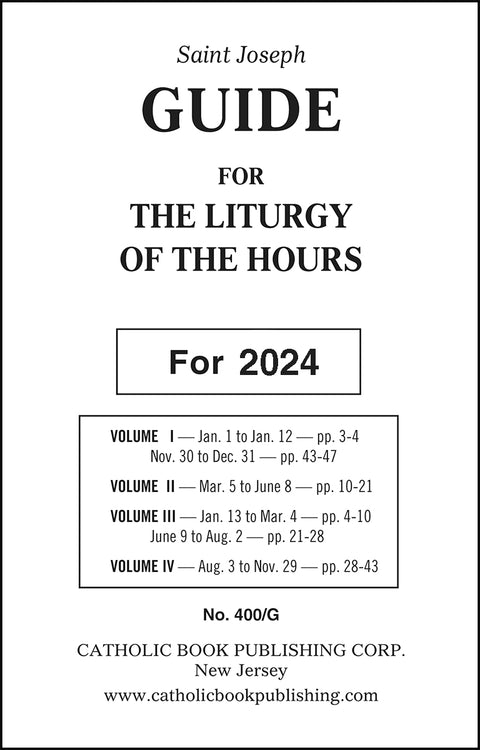 400/G    2024 LITURGY OF THE HOURS GUIDE