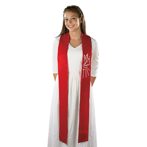 58795  Descending Dove Confirmation Stole Red