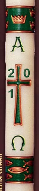 60114  Gloria Green Paschal Candle