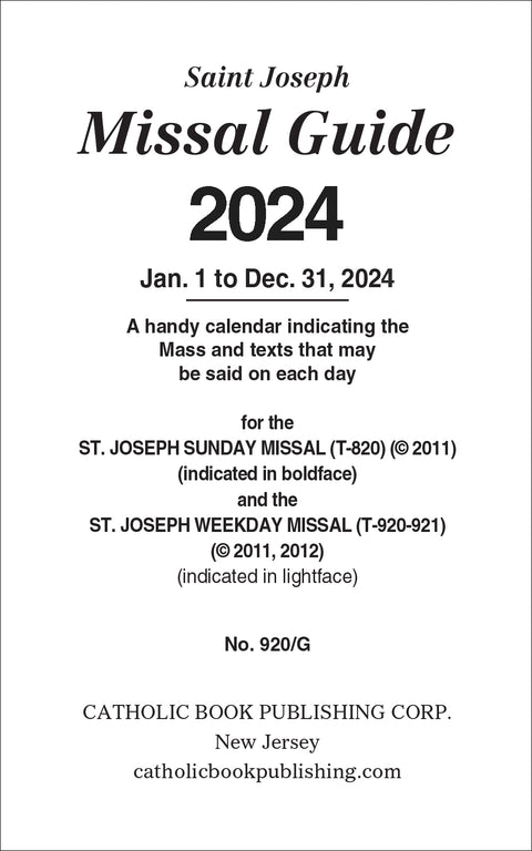 Missal Guide For 2024
