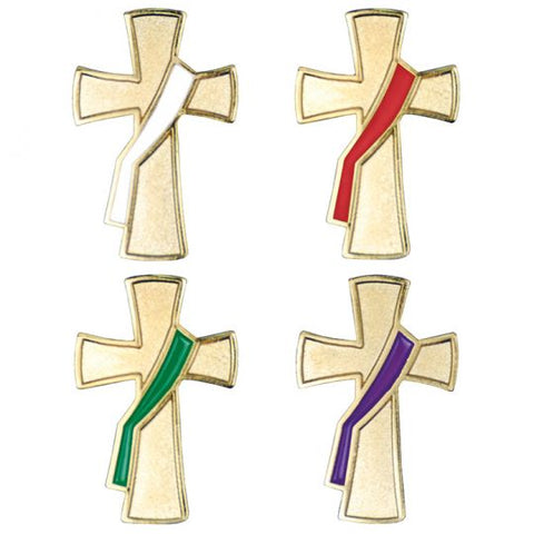 B-07-G-P-W  Deacon Liturgical Colors Pin Set
