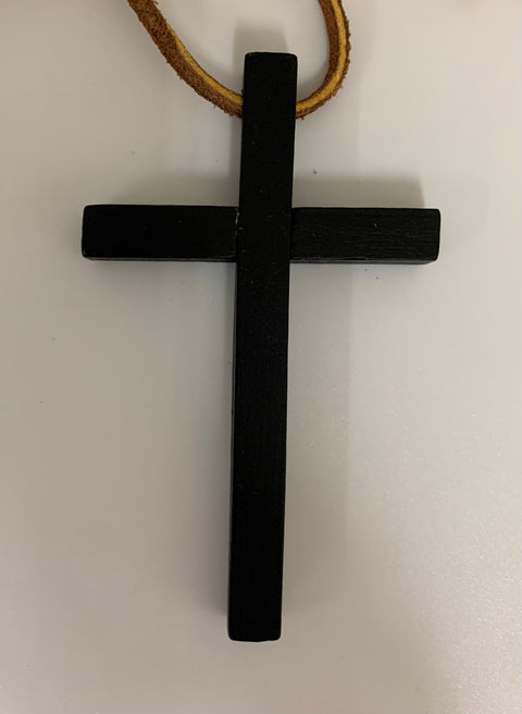 BK-P8079 Black Wood Cross 3 1/4 "