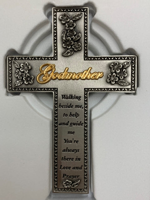 5" Pewter Godmother Cross