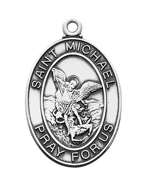 L684MK    ST MICHAEL MEDAL STERLING SILVER