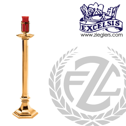 Brass Floor Sanctuary Lamp   |Hexagonal Column & Base
