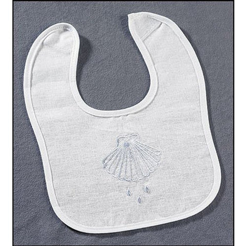 PS269 Shell & Water Embroidered Baptismal Bib