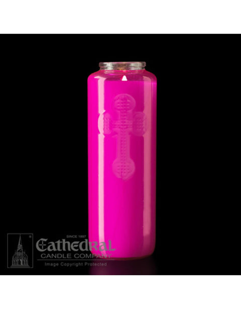 88362712   6 DAY GLASS CANDLE ROSE case of 12