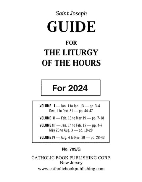 709/G  Large Print   Liturgy Of The Hours Guide For 2024