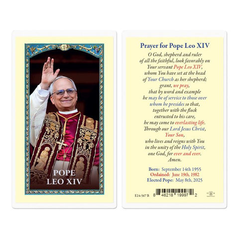 E24-567B  Pope Leo XIV Laminated Holy Card