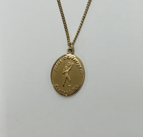 JC-3732 GF GIRLS VOLLEYBALL MEDAL/ ST CHRISTOPHER ON BACK