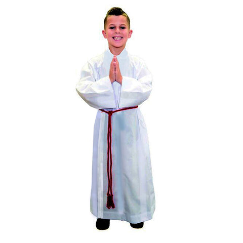 557 Pure White Server Alb in 100% Polyester Linen
