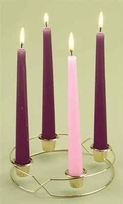 METAL ADVENT WREATH WITH 4 8" CANDLES INCLUDED