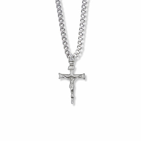 1 Inch Sterling Silver Nail Crucifix Necklace