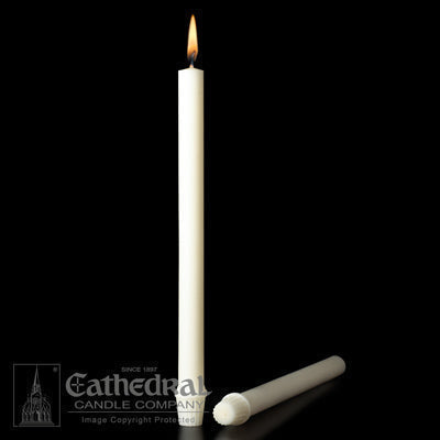 1-1/4" x 24 3/4" Beeswax Altar Candles Short 1 - Candles, On Sale - Patrick Baker & Sons