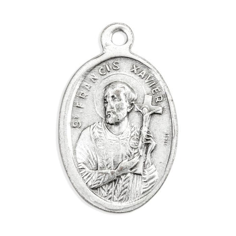 1" Oval Oxidized Mother Cabrini Medal