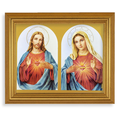 110-191---10" x 12" Gold Leaf Finish Beveled Frame With 8" x 10" The Sacred Hearts