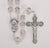 8MM CLEAR CRYSTAL CAPPED METAL BEAD ROSARY WITH CROSS AND CENTER