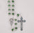 8MM EMERALD CAPPED METAL BEAD ROSARY WITH CROSS & CENTER