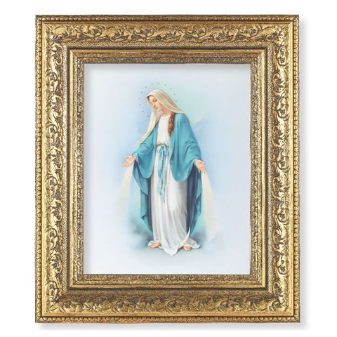 115-202---10 1/4" x 12 1/4" Antique Gold Frame with 8" x 10" Our Lady of Grace Print