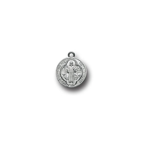 1208S  5/8" St. Benedict Medal Silver with Jump Ring