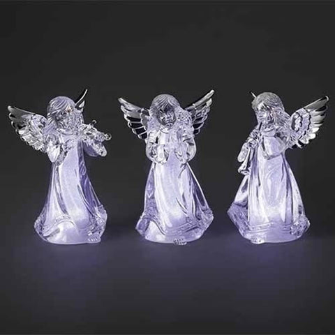 Assorted 4.5" LED Acrylic Angels, Sold as each.
