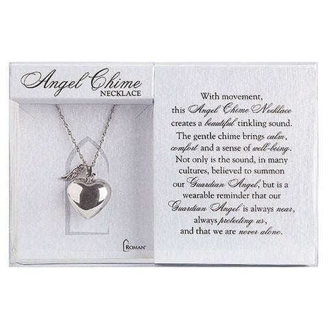 36"L ANGEL HEART CHIME NECKLACE