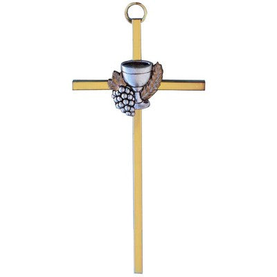 13698  Cross with delicate chalice motif