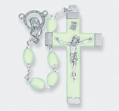 LUMINOUS OVAL PLASTIC BEAD ROSARY