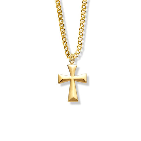7/8 Inch 14K Gold Filled Flared Cross Necklace