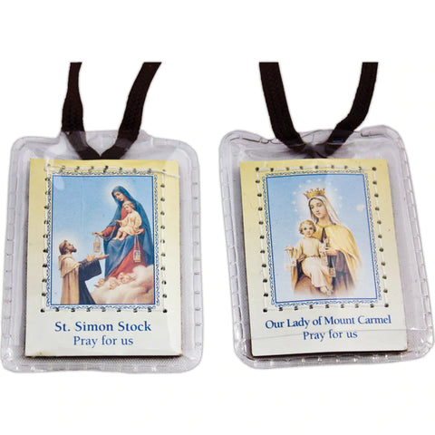 1521-05 Mt. Carmel Scapular W/ Brown Cord Laminated