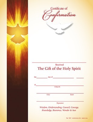 Confirmation - Seven Gifts - Certificate