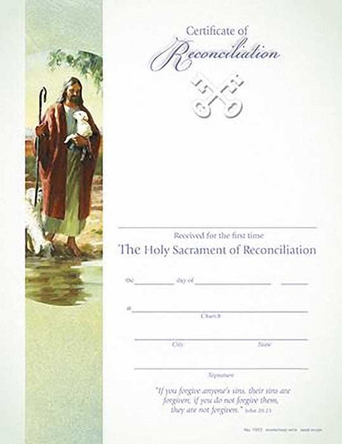1553 Certificate of Reconciliation with Lines 8 1/2" x 11" - 25 per Package