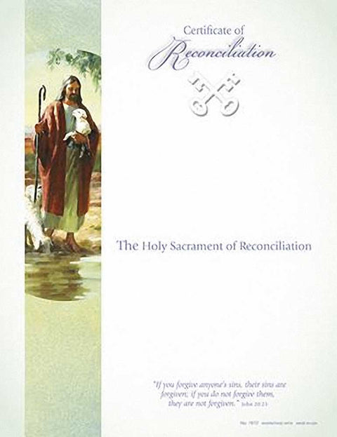 1612 RECONCILLIATION CERTIFICATES 25 PER PACK