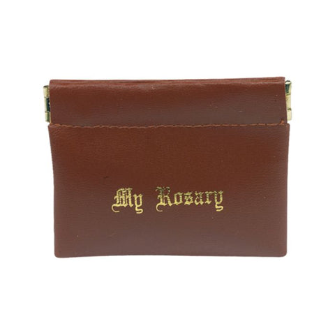 Brown Snap Rosary Case
